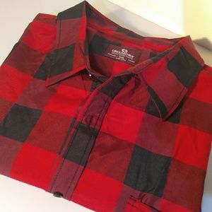 Akademiks cotton shirt red black lumberjack men 5X